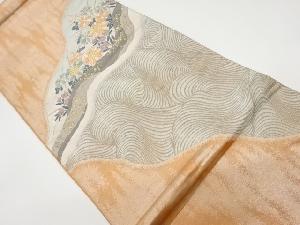 リサイクル 道長取に秋草・色紙散らし・波模様織出し袋帯